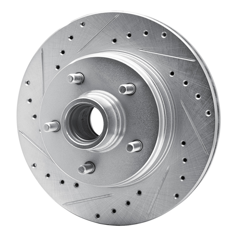 Chevrolet ASTRO Brake Rotor (1) - Front Left - R1 Concepts - Drilled & Slotted - Silver - `90-`02